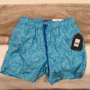 Party Sharks Blue Patterned Swim Shorts